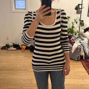 Smythe 3/4 puff sleeve sweater